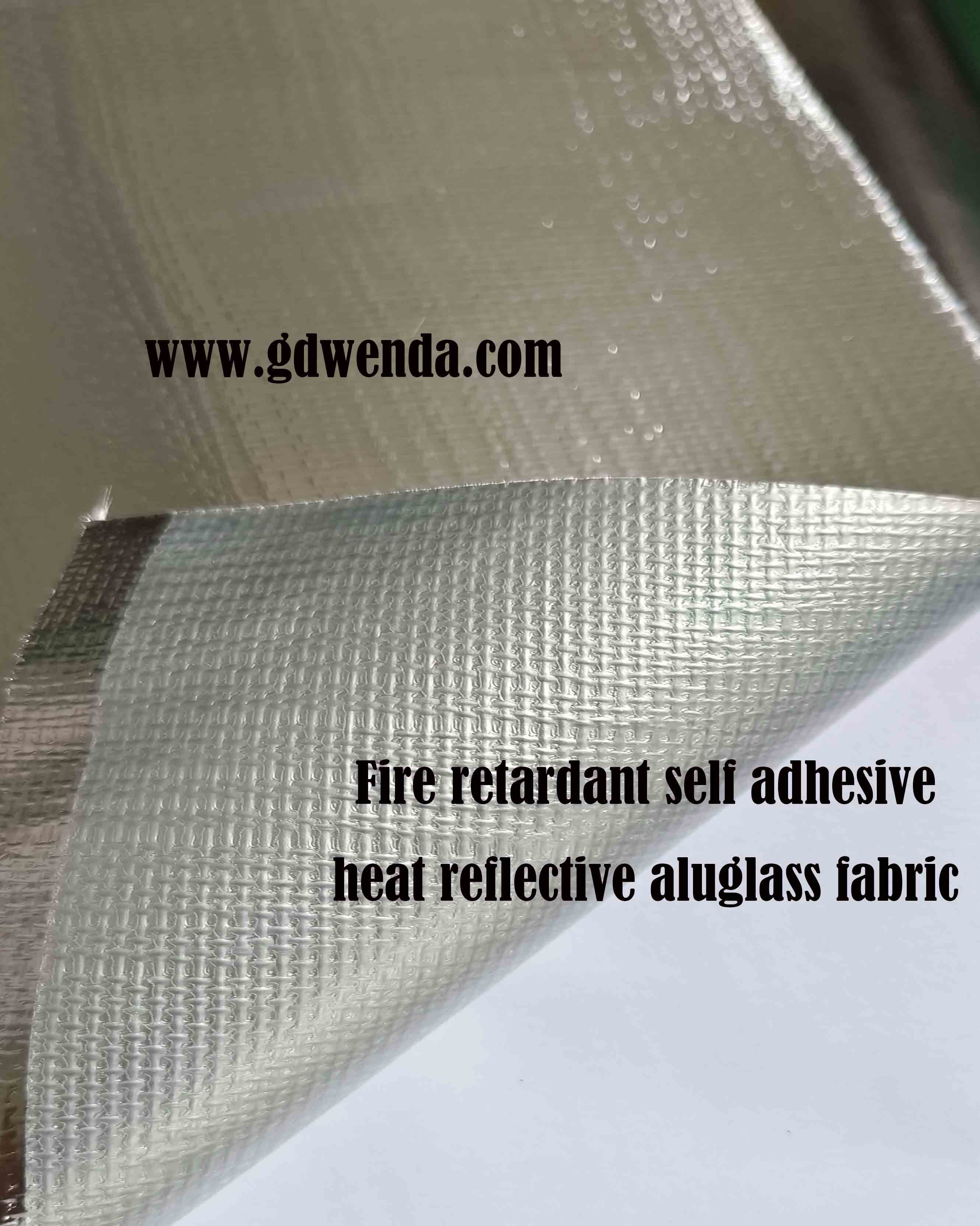 Heat reflective fire retardant self adhesive  alulgass fabric